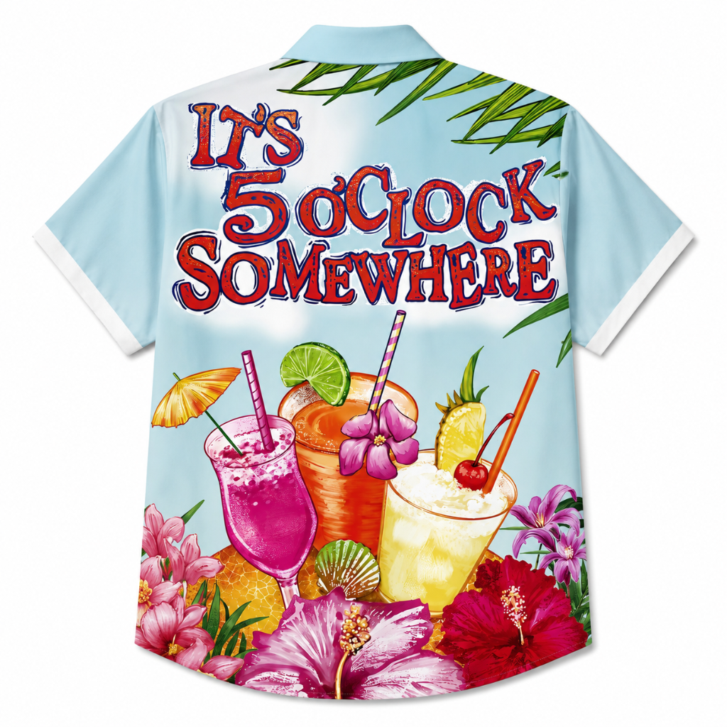 Tropical Cocktail Beach Vacation Hawaiian Shirt