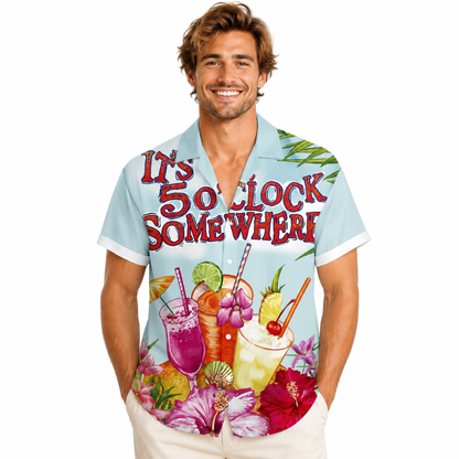 Tropical Cocktail Beach Vacation Hawaiian Shirt