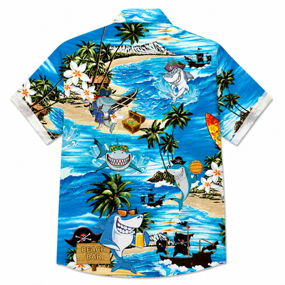Plus Size Shark Beach Hawaiian Shirt
