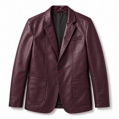 Classic Leather Men's Side Pocket Jacket