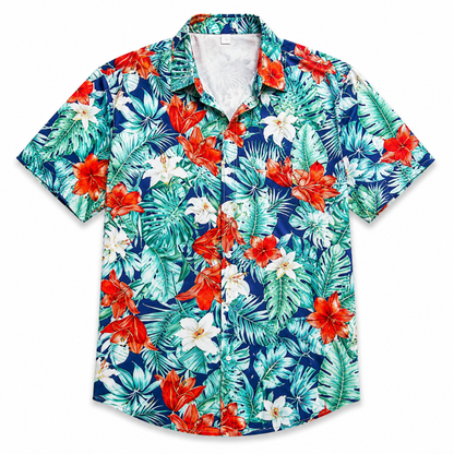 Tropical Floral Hawaiian Beach Shirt