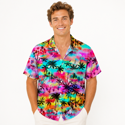 Vibrant Tropical Palm Tree Hawaiian Shirt