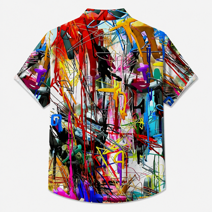Grid Tropical Resort Button Shirt