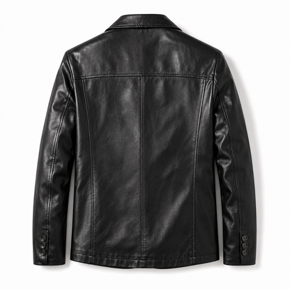 Classic Leather Men's Side Pocket Jacket