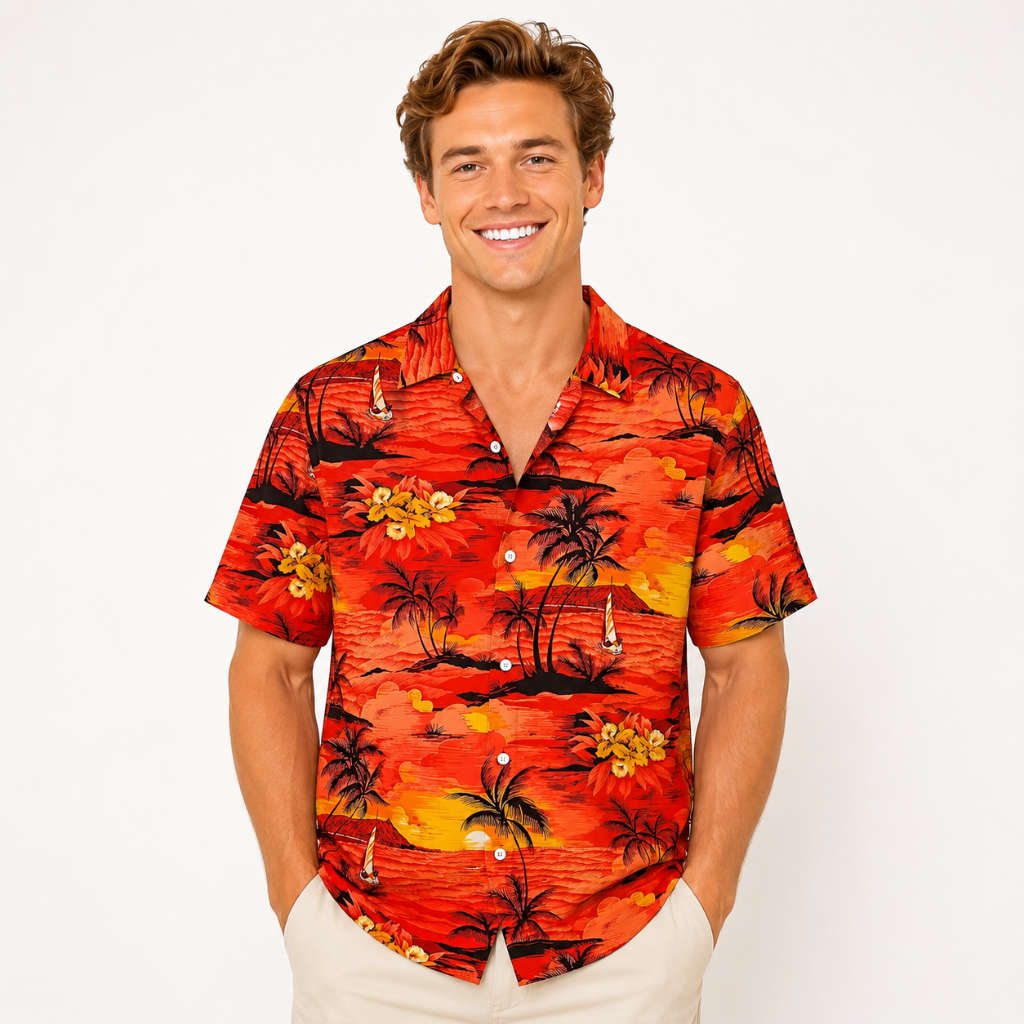Plus Size Tropical Sunset Hawaiian Shirt