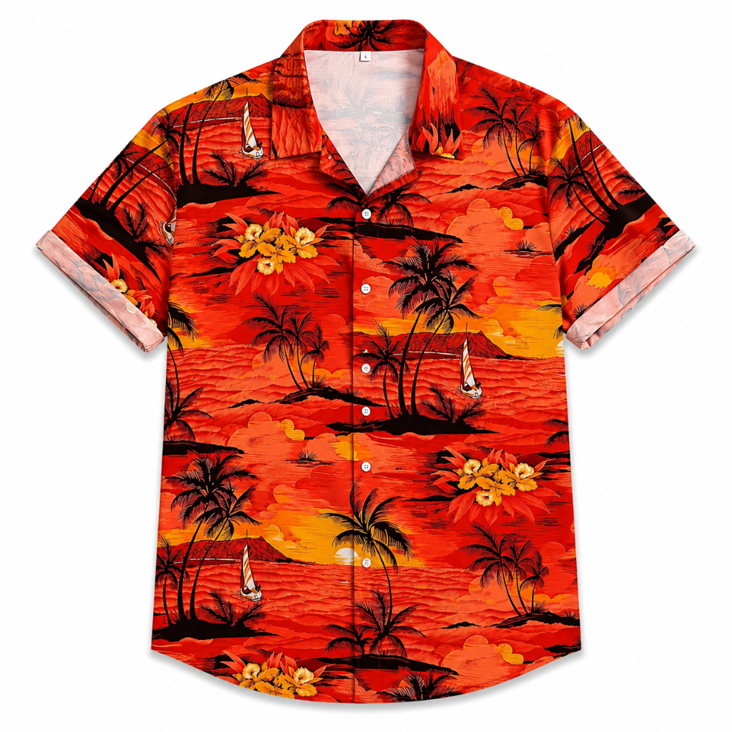 Plus Size Tropical Sunset Hawaiian Shirt