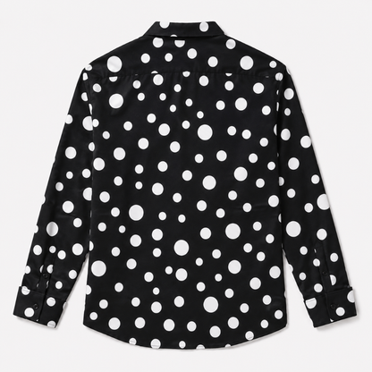 Men's Retro Style Polka Dot Button-Up Shirt