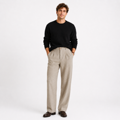 Men’s Vintage Casual Button Loose Trouser