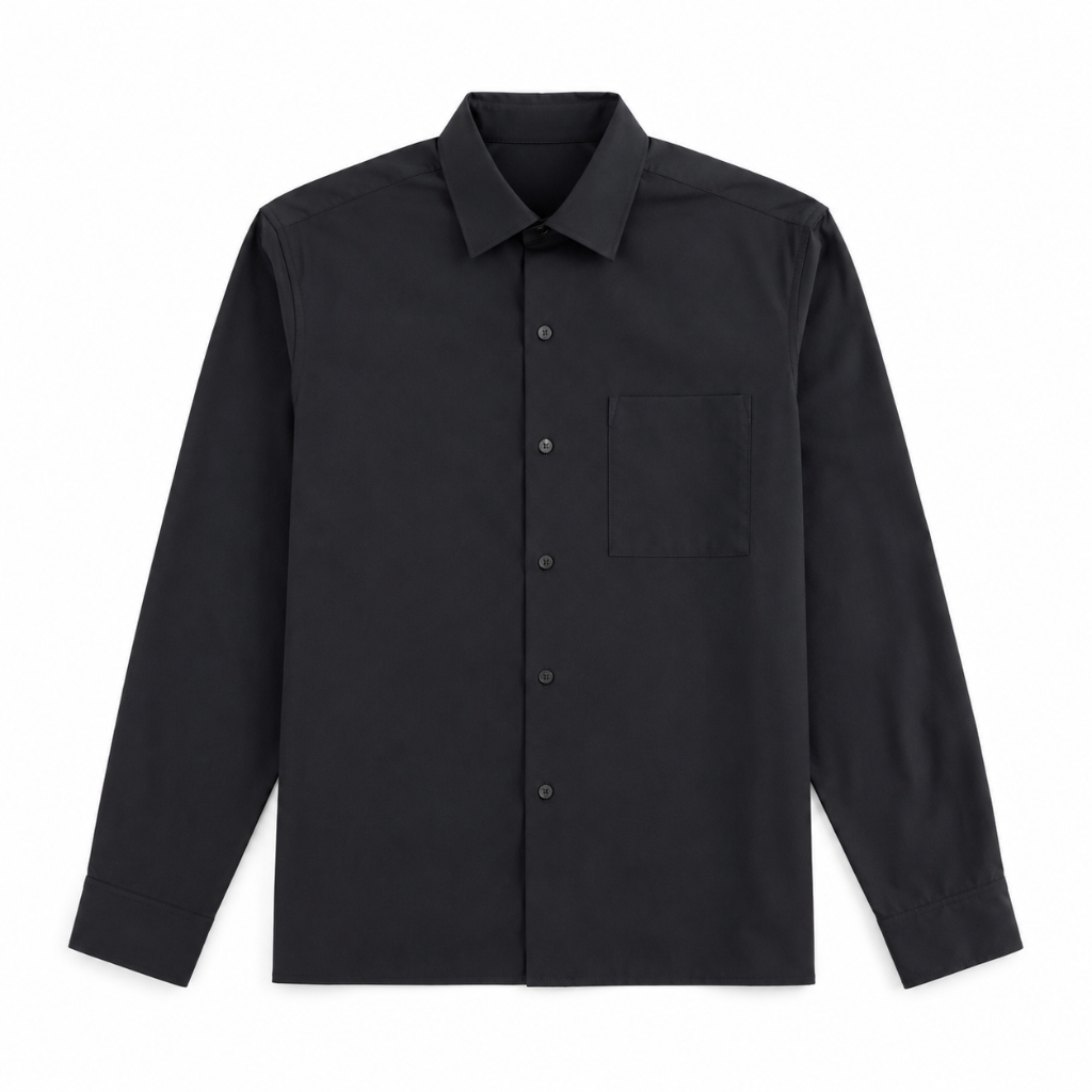 Relaxed Wool Long Sleeve Shirt