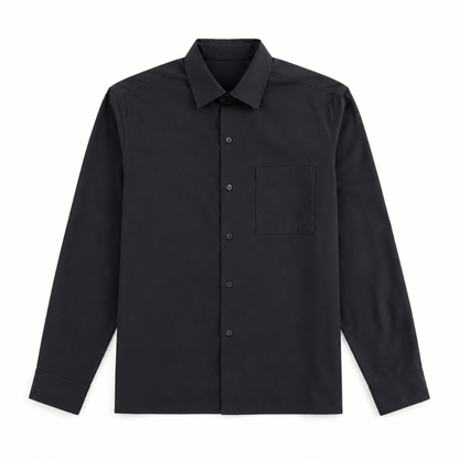 Relaxed Wool Long Sleeve Shirt