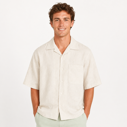 Oversized Linen Short Sleeve Shirt