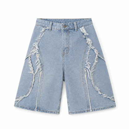 Vintage Wash Distressed Denim Shorts